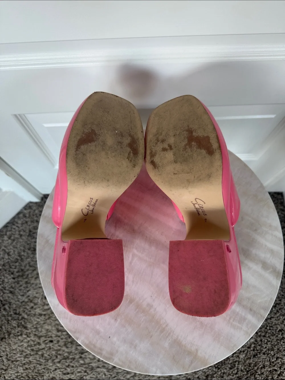Circus by Sam Edelman Pink Platform Slide Mules - Women's Fashion Heel